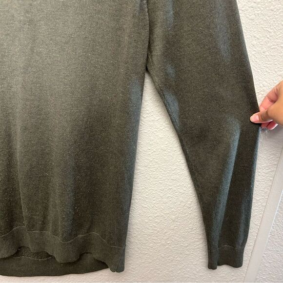 CALIBRATE Olive Green Men’s Large Waffle Knit Silk Blend Long Sleeve - Picture 6 of 15